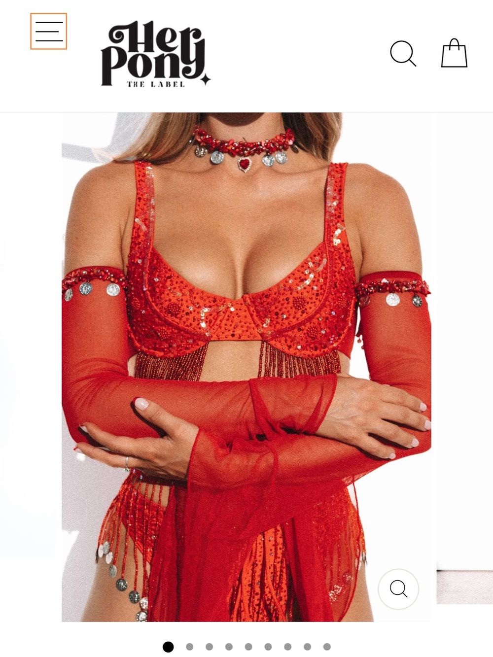 Her Pony Red Sheer Arm Sleeves